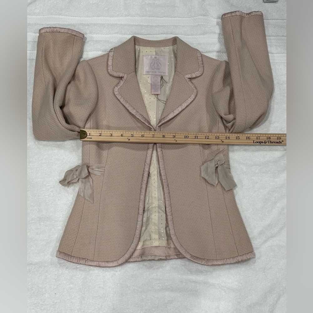Rebecca Taylor tweed jacket. Light pink wool-blend blazer. Size 0 NWOT - Picture 4 of 9